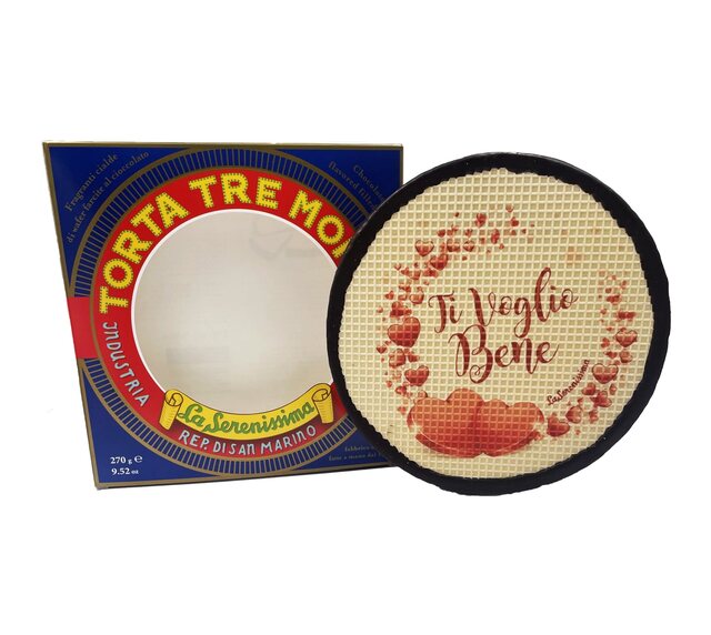 Torta wafer La Serenissima con decorazione Ti voglio bene